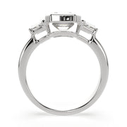 Emilia Emerald Cut Trilogy 3 Stone Engagement Ring Setting - Nivetta